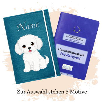 Impfpasshülle für die Hunderasse Bolonka Zwetna weiß